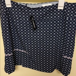 Golftini Be Well pleated Navy Blue Geometric Women's Skirt